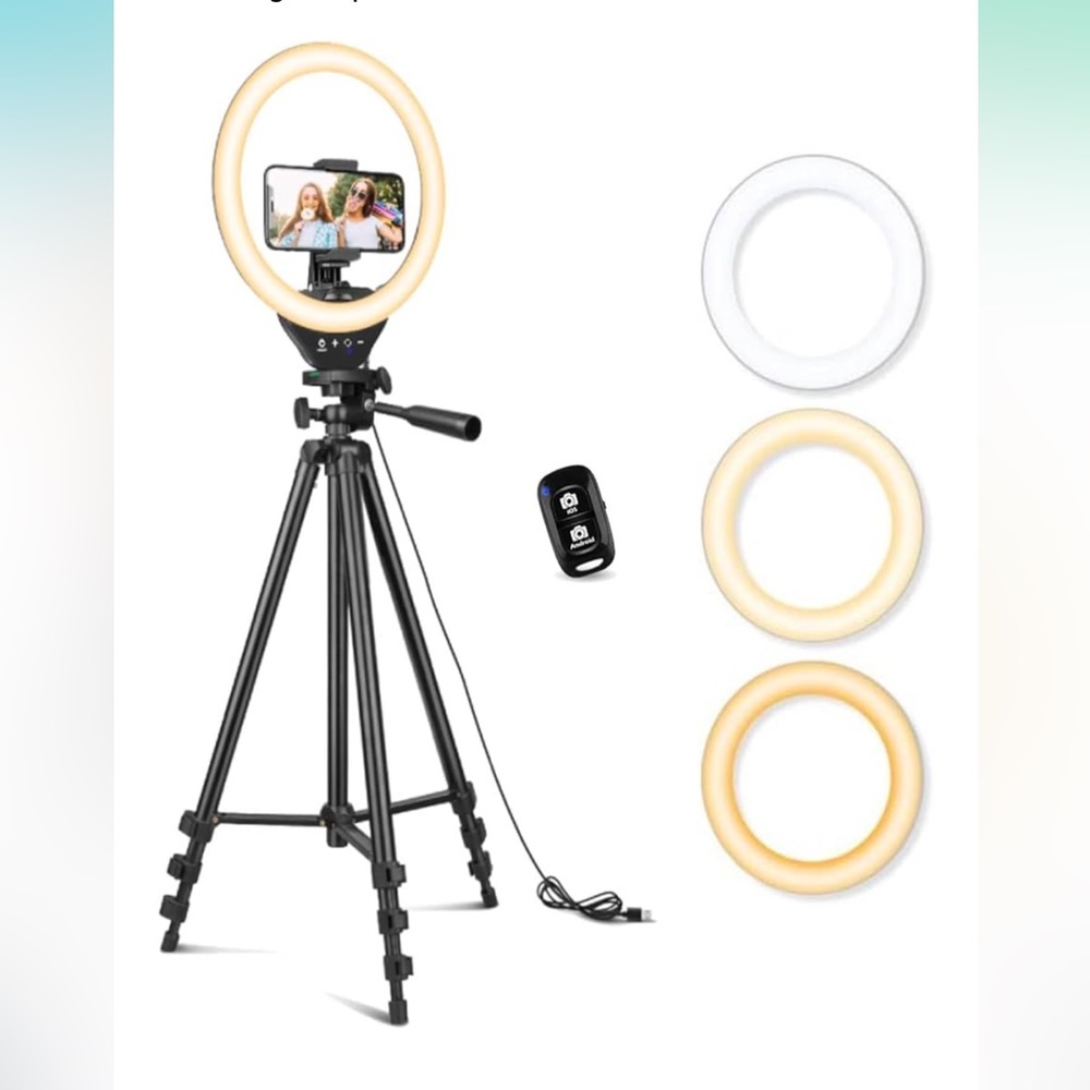 Sensyne 10” Ring Light with 50” Extendable Tripod Stand, LED Circle Lights
